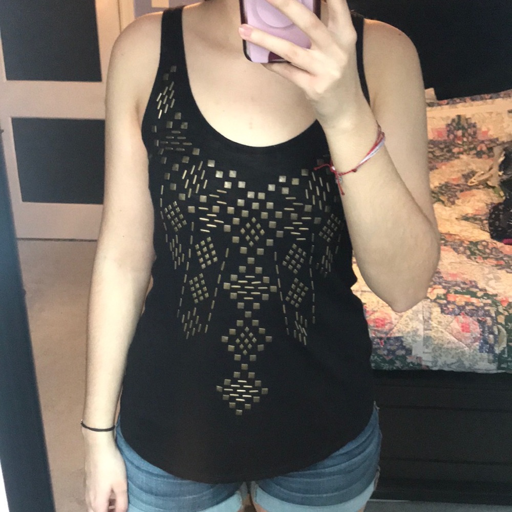 black & gold studded tank top